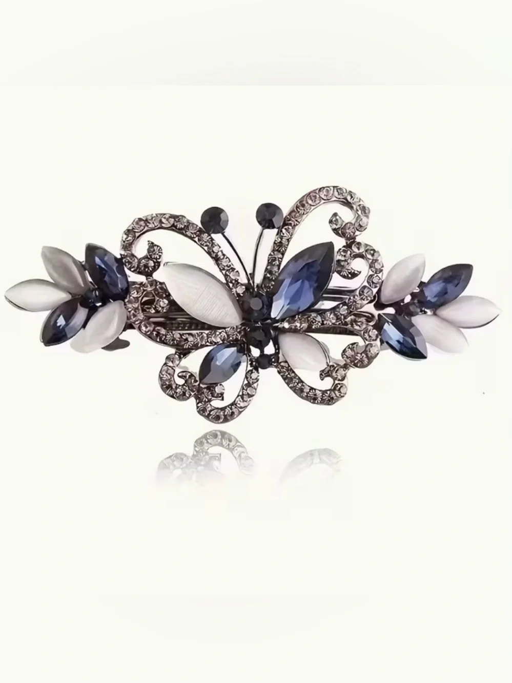 Rhinestone Embellished Butterfly Barrette Hair Clip Barrette Gorgeous New Modern - Picture 8 of 8